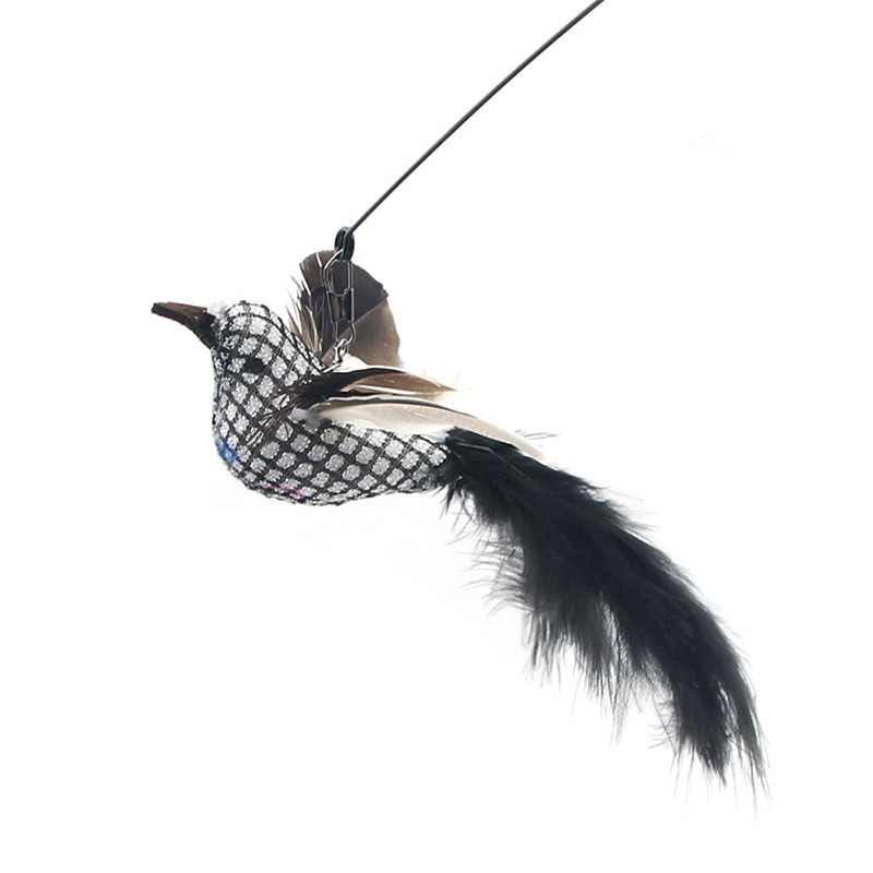 Κεφαλή αντικατάστασης για αστείο παιχνίδι με ραβδί γάτας Κουδούνι Αστεία Διάφορα είδη Γάτες Ράβδος με φτερά πτηνά Παιχνίδι για γατάκια προμήθειες