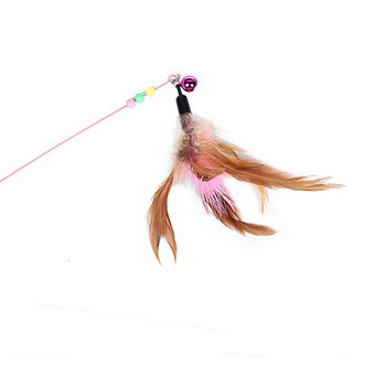 90 см играчки за котки Cat Teaser Wire Fish Funny Cat Rod Fishing Cat Rod Feather Bell Funny Cat Stick Pet Interactive Replaceable head