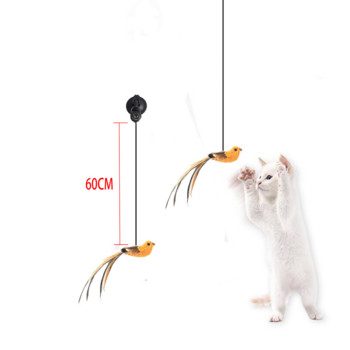 Автоматично повдигащо движение Играчка за котка Изкуствена птица Интерактивен пъзел Pet Cat Teaser Feather Chewing Lifting Toys Cat Supplies