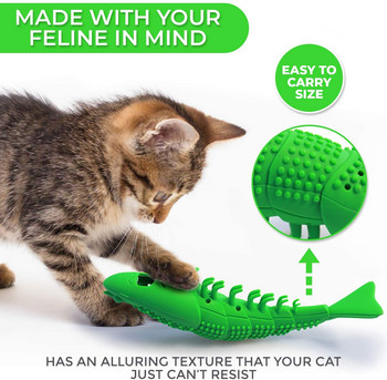ATUBAN Cat Toothbrush Toy-Durable Hard Rubber - Cat Dental Care, Cat Interactive Toothbrush Chew Toy играчка за котки