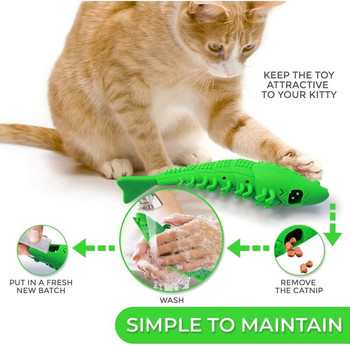 ATUBAN Cat Toothbrush Toy-Durable Hard Rubber - Cat Dental Care, Cat Interactive Toothbrush Chew Toy играчка за котки