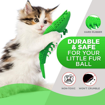 ATUBAN Cat Toothbrush Toy-Durable Hard Rubber - Cat Dental Care, Cat Interactive Toothbrush Chew Toy παιχνίδι για κέρασμα γάτας