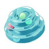 Περιστρεφόμενα παιχνίδια 4 επιπέδων Παιχνίδια για γάτες αξεσουάρ Tower Tracks με μπάλες παιχνίδι για γάτες Διαδραστική εκπαίδευση νοημοσύνης με διασκεδαστικό ραβδί γάτας