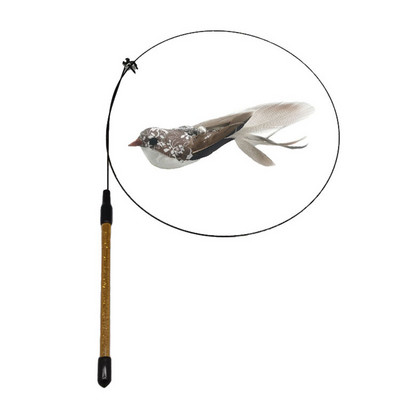 Linnukassi simulatsioonimänguasi Naljakas sulelind koos kellukeseimejaga kassipulgaga mänguasi kassipojale, kes mängib tiirutavat võlukepi mänguasi kassitarvikud