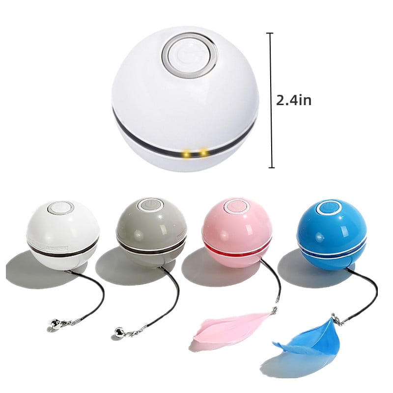 Automaatne nutika kassi mänguasjade pall Interaktiivne kassinaeris USB-taaslaetav isepöörlev värviline LED-sulgkellad mänguasjad kassidele kassipojale