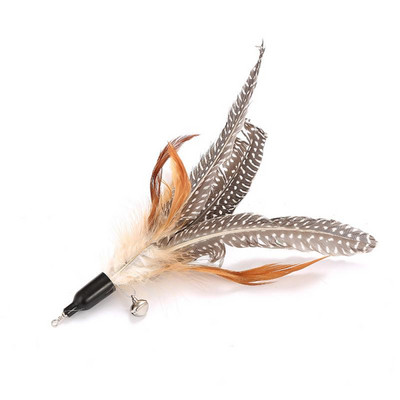 1 tk Funny Kitten Cat Teaser Interaktiivne mänguvarras kellukese ja sulgedega mänguasjadega lemmikloomakassidele Pulgaga tagaajamise võlukepike juhusliku värviga mänguasi