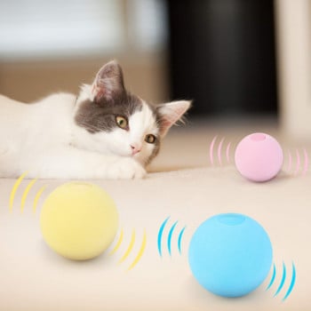 Интерактивна топка Smart Cat Toys Catnip Cat Training Toy Kitty Pet Playing Ball Pet Squeaky Supplies Продукти Играчка за котки Коте