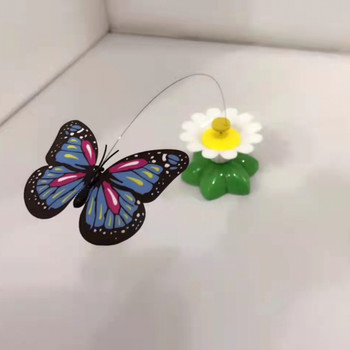 Αυτόματο ηλεκτρικό περιστρεφόμενο παιχνίδι γάτας Πολύχρωμο πουλί πεταλούδα σε σχήμα ζώου Πλαστικό αστείο κατοικίδιο σκύλο γατάκι διαδραστικά παιχνίδια εκπαίδευσης