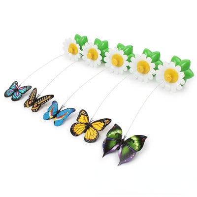 Automata elektromos forgó macskajáték színes pillangó madár állat alakú műanyag vicces kisállat kutya cica interaktív oktató játékok