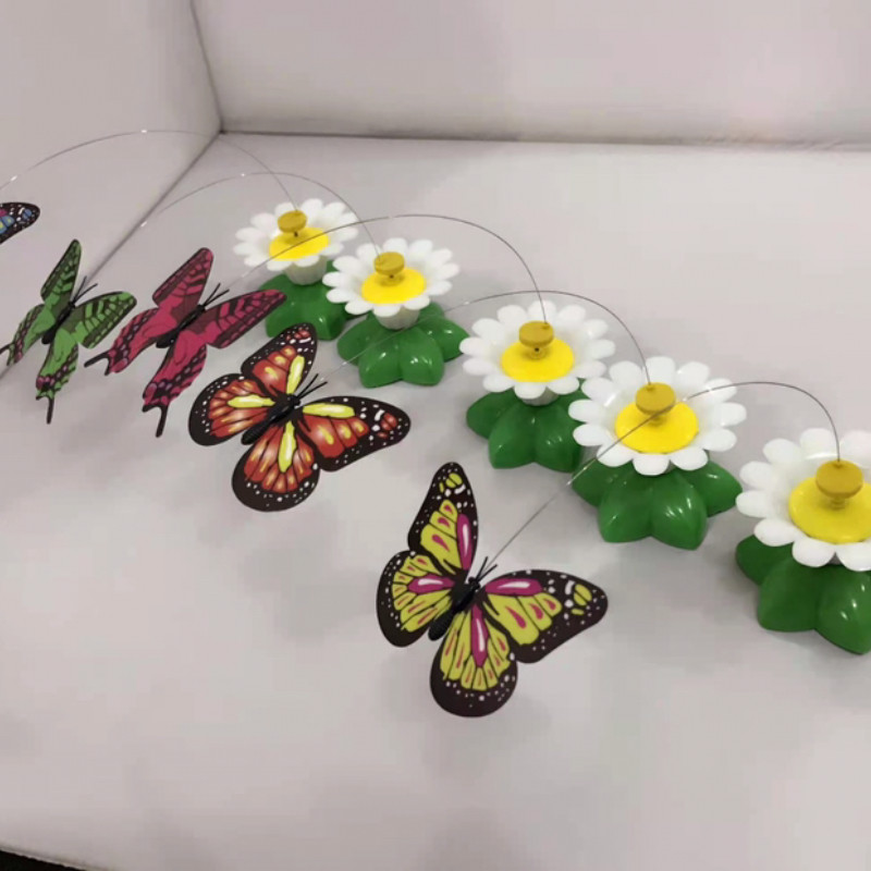 Αυτόματο ηλεκτρικό περιστρεφόμενο παιχνίδι γάτας Πολύχρωμο πουλί πεταλούδα σε σχήμα ζώου Πλαστικό αστείο κατοικίδιο σκύλο γατάκι διαδραστικά παιχνίδια εκπαίδευσης