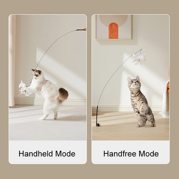 Вендуза Котешка пръчица Teaser with Feather Handfree Toys for Cats Kitten interact Pet Product Accessories for Dropshipping