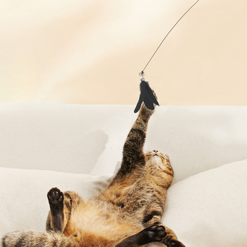 Βεντούζα ραβδί γάτας Teaser με φτερά Handfree Παιχνίδια για γάτες Γατάκι αλληλεπιδρά Αξεσουάρ προϊόντων για κατοικίδια για Dropshipping