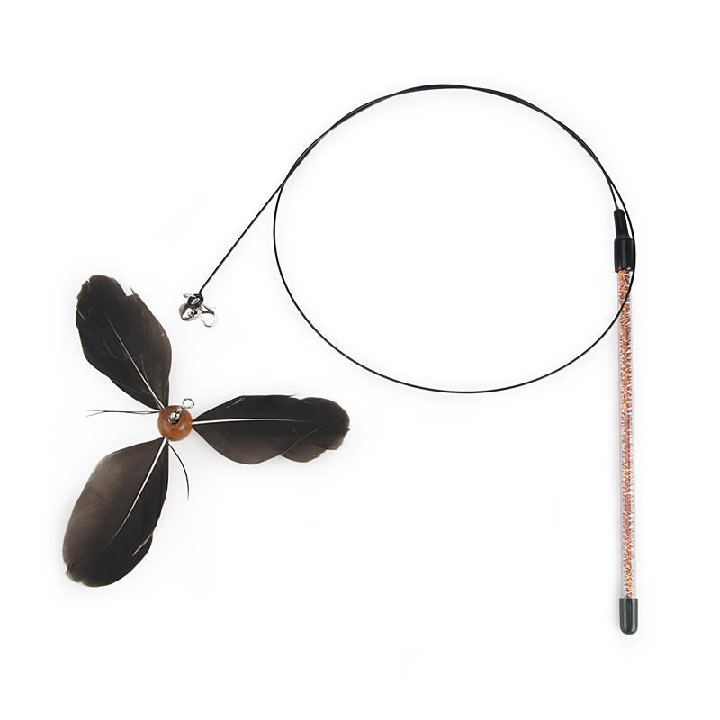 Pernata mačka Igračka za kućne ljubimce Smiješna mačja palica Rotirajući pernati mačji zadirkivač