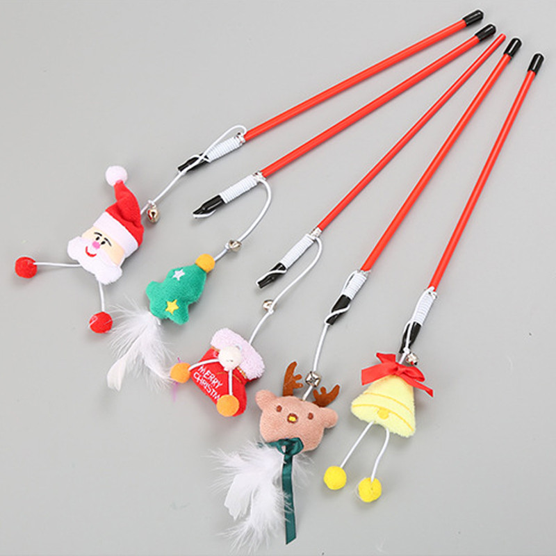 1 tk armsad kiusatavad kassipulgad jõuluteemalised lemmikloomad interaktiivsed pulgad Multifilmid jõuluvana jõulupuu Palus nukk Kellukella kassi mänguasjad Lemmikloom