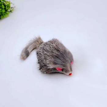 1 ΤΕΜ. Ψεύτικο ποντίκι για γάτα κατοικίδια Παιχνίδια Γάτα με μακρυμάλλη ουρά Ποντίκια μαλακό δέρας Αστεία παιχνίδια για γάτες Διαδραστικό παιχνίδι γάτας με μπάλα