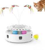 ATUBAN Cat Toys 3-u-1 pametna interaktivna igračka za mačiće, lepršavi leptir, nasumično pomično pero za zasjedu, zvonce mačje metvice za trčanje