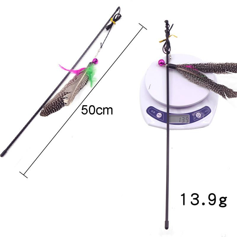 Dorakitten 1kom Igračka od mačjeg perja Plastična umjetna šarena igračka za zadirkivanje mačaka Štapić od mačjeg perja Igračka za mačke Oprema za kućne ljubimce