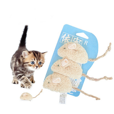 3 τμχ Νέο βελούδινο παιχνίδι προσομοίωσης ποντικιού για γάτα Παιχνίδι βελούδινο ποντίκι γάτα γάτα αντίσταση στο δάγκωμα γρατσουνίσματος Διαδραστικό παιχνίδι ποντικιού Παιχνίδι για γατάκι γάτα