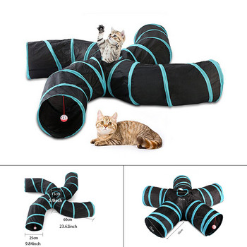 S Shape Pet Cat Tunnel Tube Забавни играчки за котки Сгъваеми играчки за котки Интерактивен заек Play Games Kitty Tunnel Chat Pet Product
