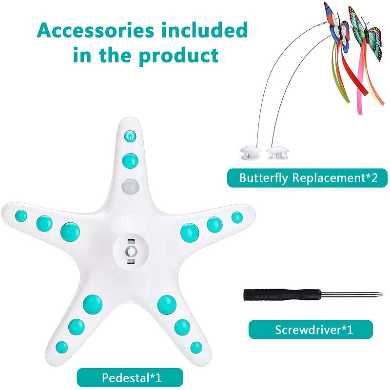 Elektronička igračka za mačke za kućne ljubimce Pametna automatska smiješna mačka Igračka za vježbu Leptir Mačji štap Interaktivna igračka Električne rotirajuće igračke za mače