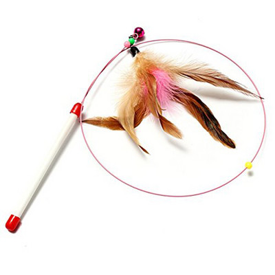 Krāsas Funny Cat Stick Rotaļlietas Krāsainas Turcijas spalvas Tease Cat Stick Interaktīvas Mājdzīvnieku Rotaļlietas Kaķim Rotaļlieta Mājdzīvnieku piederumi