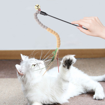 Pet Cat Teasing Stick Pompom Feather Wand Funny Wand Kitten Интерактивни играчки за домашни животни Котки Развлечения