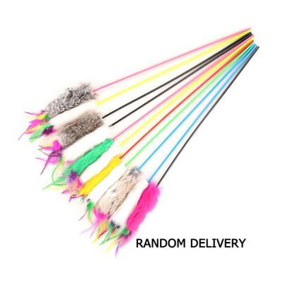 Kućni ljubimac Mačka Zadirkivanje Štap Pompon Pero Štapić Smiješni štapić Mačić Interaktivne igračke za kućne životinje Mačke Zabava