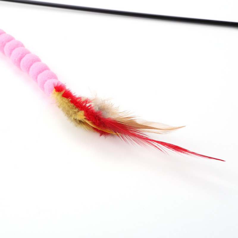 Kućni ljubimac Mačka Zadirkivanje Štap Pompon Pero Štapić Smiješni štapić Mačić Interaktivne igračke za kućne životinje Mačke Zabava