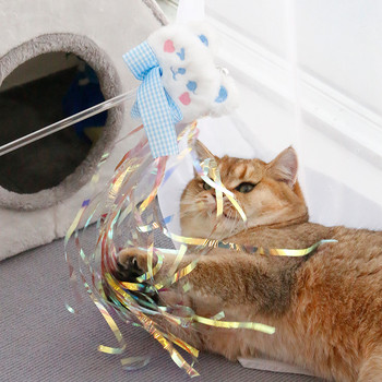Παιχνίδι γάτας Πειράγμα ραβδί γάτας Long Rod Bear Κορδέλα Φούντα Κουδούνι Teasing Rod Cat Διαδραστικά παιχνίδια για γάτες Διαδραστικά παιχνίδια για κατοικίδια Γατάκια