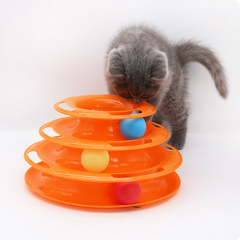 3 Επίπεδα Cats Tower Tracks Παιχνίδια για γάτες Διαδραστικά Παιχνίδια Εκπαίδευσης Ευφυΐας Γάτας Παιχνίδια ψυχαγωγίας Plate Tower Προϊόντα για κατοικίδια Cat Tunnel