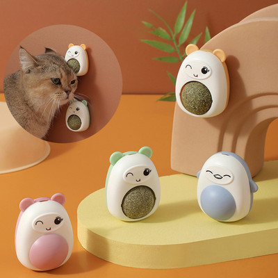 Μπάλα τοίχου Catnip New Pure Natural Cats Μπάλες σνακ καραμέλας Περιστρεφόμενο παιχνίδι Καθαρισμός δοντιών γατούλας Παίζοντας παιχνίδια Βρώσιμες μπάλες που γλείφουν