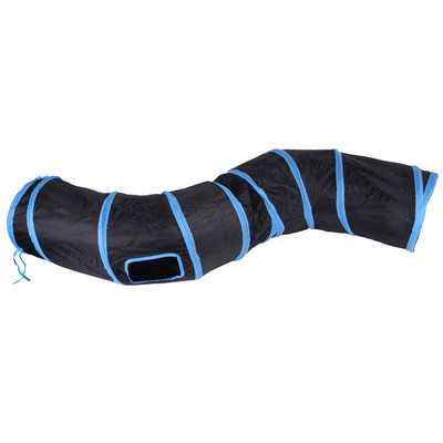 Mačji tunel za kućne mačke, veliki s loptom za igru S-oblika, 5 smjerova sklopivih interaktivnih Peek Hole, igračke za kućne ljubimce, cijevi za štene