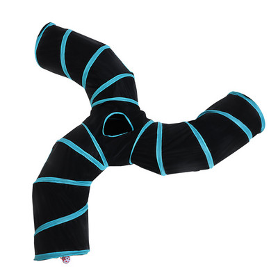 Mačji tunel za kućne mačke, veliki s loptom za igru S-oblika, 5 smjerova sklopivih interaktivnih Peek Hole, igračke za kućne ljubimce, cijevi za štene