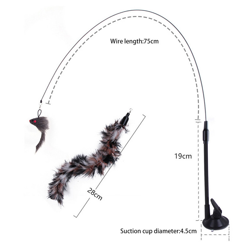 Handfree Ptičje pero Mačji štapić sa zvonom Moćne interaktivne igračke za mačke Vježba lova na mačiće Proizvodi za kućne ljubimce