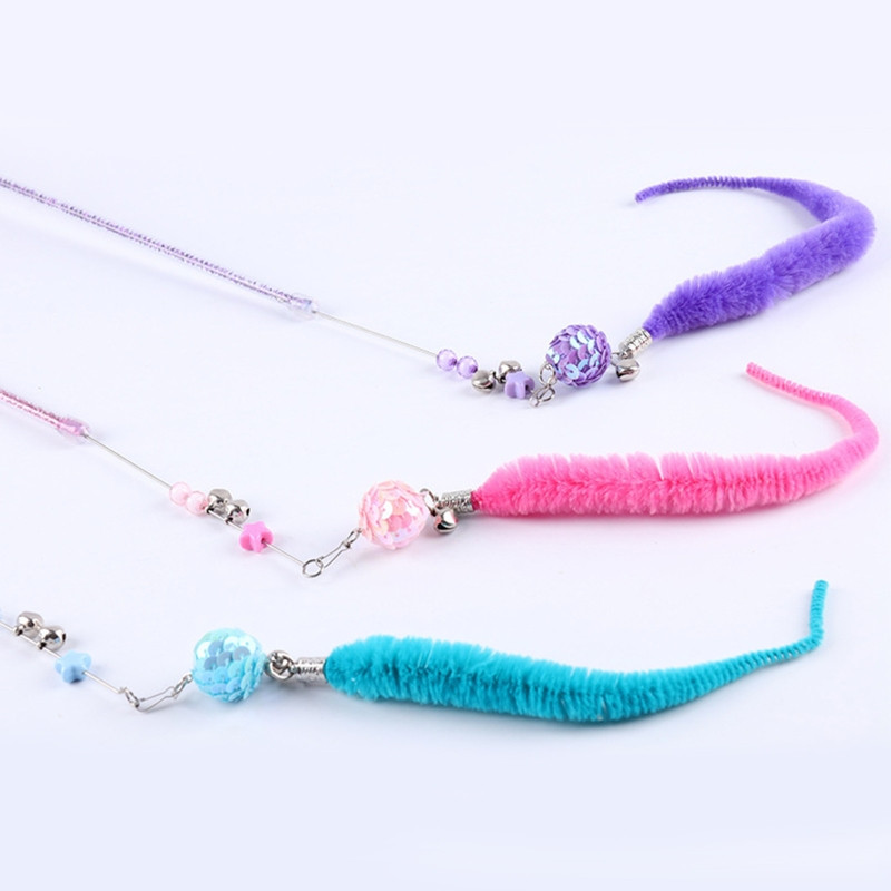 Võlukepi mänguasi, interaktiivne armas plüüsis mänguasi kiisu, kellukestega 16,5-tolline pikk plastvarras kassidele ja kassipoegadele Dropshipping