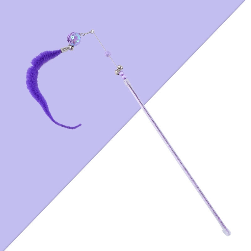 Võlukepi mänguasi, interaktiivne armas plüüsis mänguasi kiisu, kellukestega 16,5-tolline pikk plastvarras kassidele ja kassipoegadele Dropshipping