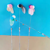 Sule naljakas kassipulk kassimänguasi karusnaha pall sulg haldjas naljakas kassipulk kelluke traat naljakas kassikepp lemmikloomatarbed armas kassimänguasi