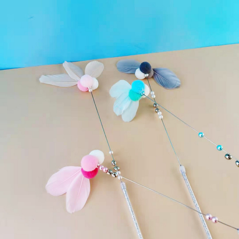 Sule naljakas kassipulk kassimänguasi karusnaha pall sulg haldjas naljakas kassipulk kelluke traat naljakas kassikepp lemmikloomatarbed armas kassimänguasi