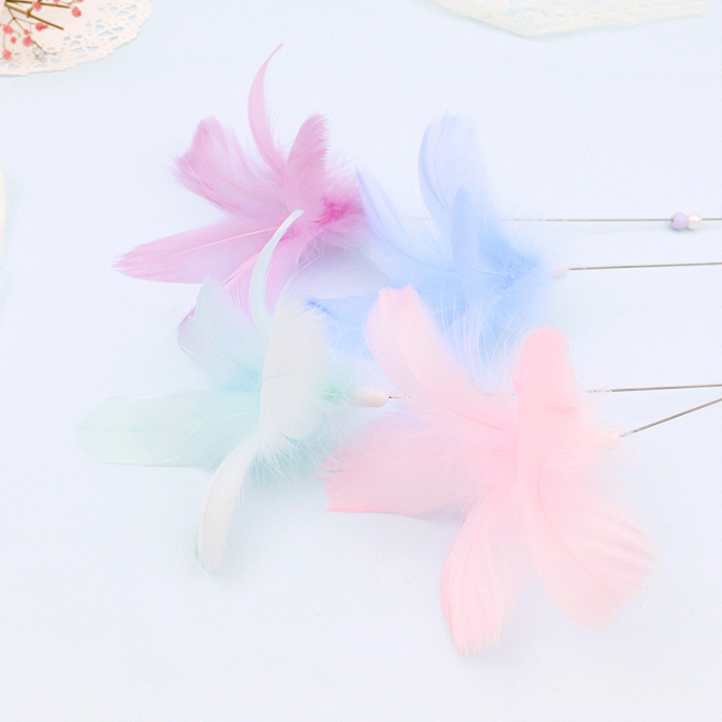 Mačka od perja u boji Guščje pero od mačjeg štapića Zvono za mačku Interaktivna igračka Pero u štapu Poboljšajte vezu Igračka zvono