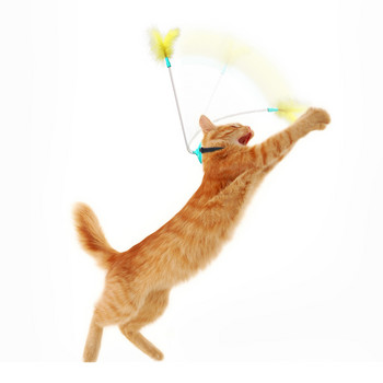 2021 Νέα παιχνίδια για γάτες με αλληλεπίδραση με παιχνίδι για κατοικίδια που παίζουν μόνοι τους και αστείο ραβδί γάτας με φτερά για γάτες εσωτερικού χώρου Dropshipping