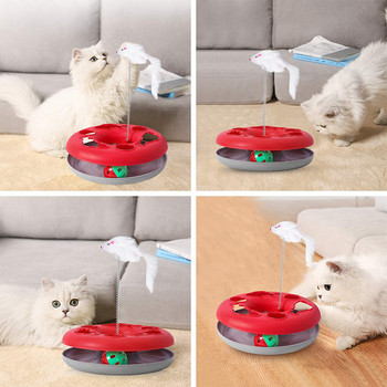 Πικάπ μπάλα Cat Toy για γάτες εσωτερικού χώρου Διαδραστικά παιχνίδια για γατάκια με κυλινδρικά κομμάτια με Catnip Spring Funny Pet Toy Teaser Mouse