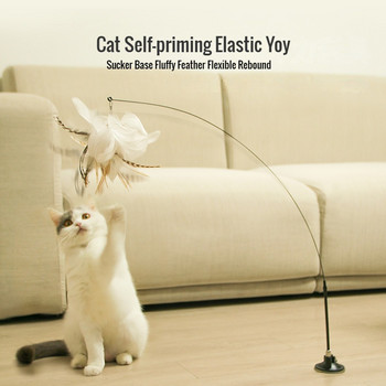 Cat Teaser Котешка интерактивна играчка Играчка за котка Телена камбанка от пера