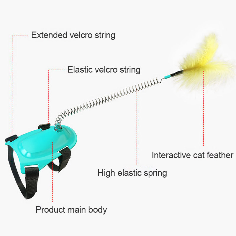 HOOPET Igračka za mačke Interaktivna mačka Plišani štap Nova igračka Samouzbuđujuća ogrlica Vrat Igračka za kućne ljubimce Igračka za dresuru mačića Mačka Potrepštine za kućne ljubimce