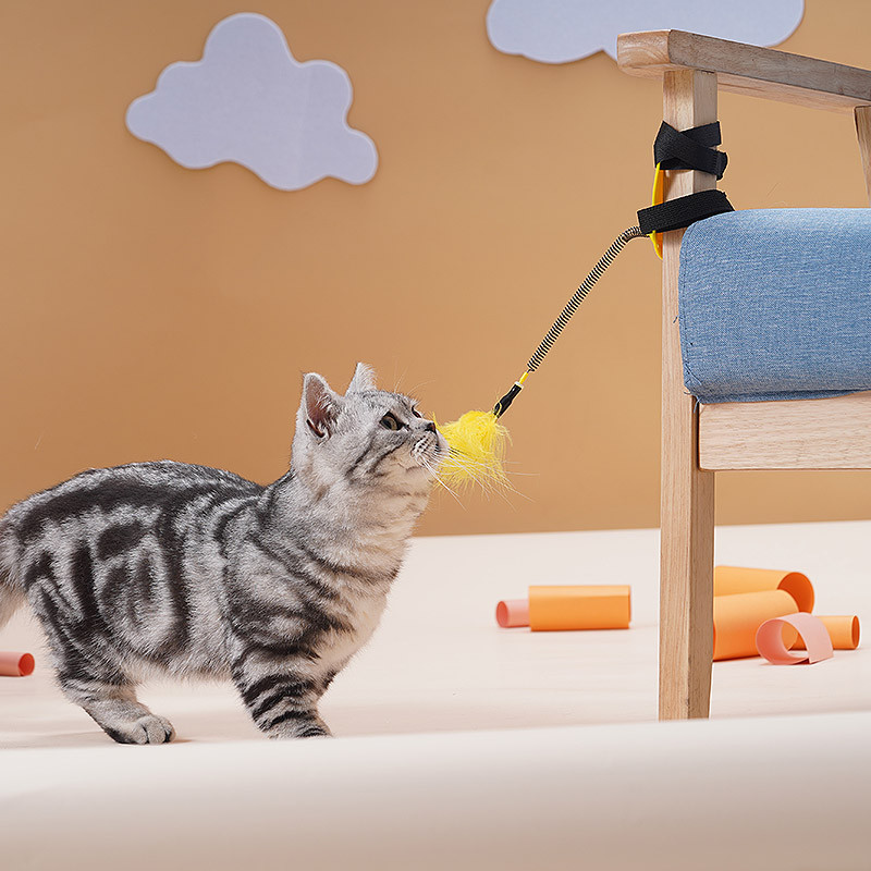 HOOPET Igračka za mačke Interaktivna mačka Plišani štap Nova igračka Samouzbuđujuća ogrlica Vrat Igračka za kućne ljubimce Igračka za dresuru mačića Mačka Potrepštine za kućne ljubimce