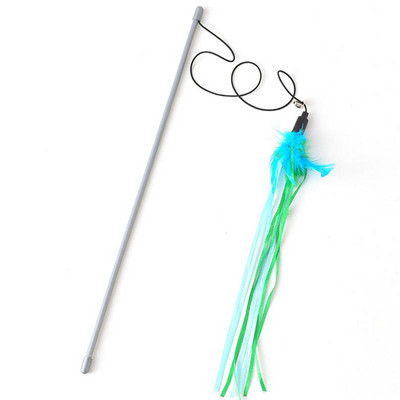 1 kom Interaktivna igračka mačji štapić Vrpca zvono od umjetnog perja Mačić Zadirkivanje resicama Igračka za igranje ljubimaca Mačja palica Igračka Štap Lonilica Nabavka igračaka