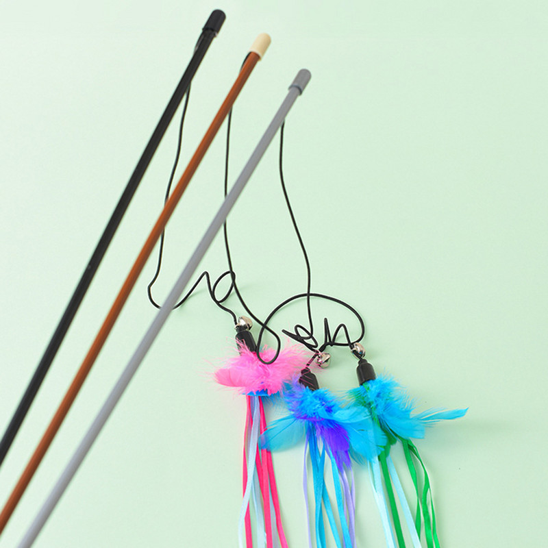 1 kom Interaktivna igračka mačji štapić Vrpca zvono od umjetnog perja Mačić Zadirkivanje resicama Igračka za igranje ljubimaca Mačja palica Igračka Štap Lonilica Nabavka igračaka