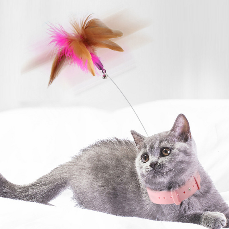 Silikonska mačja ogrlica Perje zadirkivanje mačaka Interaktivne igre Smiješne igračke za mačje perje Zadirkivanje štapići Potrepštine za kućne ljubimce