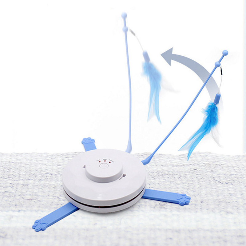 2 u 1 igračka za mačke Tajna tkanina Pokretni miš Perje maskote Pet Crazy Toy Cat Teaser Automatska interaktivna igračka za zabavu