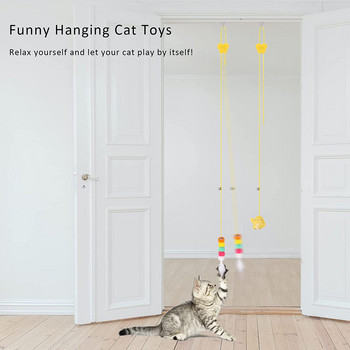 Κρεμαστό αυτόματο διαδραστικό παιχνίδι για γάτες Αστεία Self-hey Παιχνίδια gatos Ποντίκι Παιχνίδι για γάτα γάτα Ξυστό σχοινί Παιχνίδι για κατοικίδια προμήθειες για γάτες