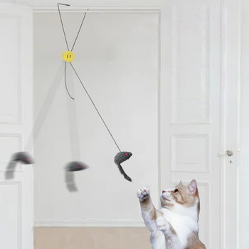 Cat Interactive Toy Πτυσσόμενος Τύπος Κρεμαστός Πόρτας Funny Stick Cat Scratch Σχοινί Ποντίκι Tease Παιχνίδι γάτας Εργαλεία εκπαίδευσης για σύλληψη κατοικίδιων